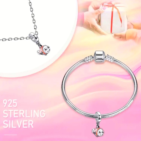 Pandora style 925 Sterling Silver The Little Mermaid Dangle Charm NWT - Picture 2 of 6